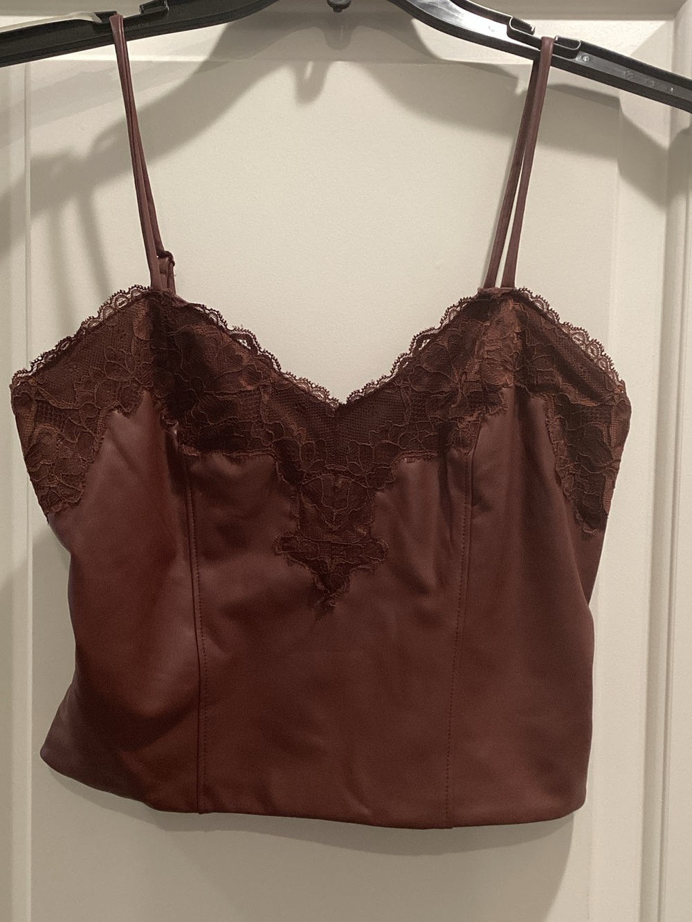 Express Lace-Trim Cami in Deep Wine